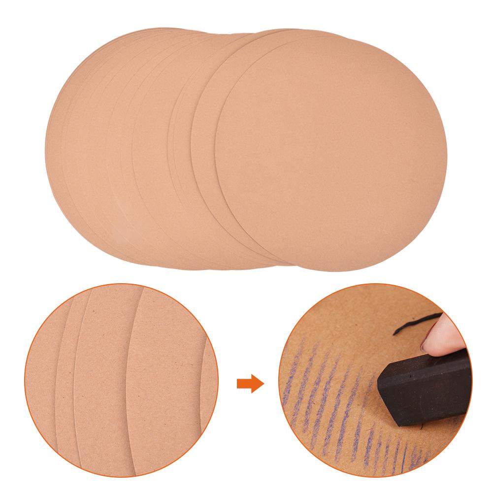 25 Pcs Round Paper Drawing Sketching Thickened Oily Hand Painting Kraft Paper Pad