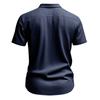 2025 Summer Men Short Sleeve Shirt Men Solid Color Patch Pocket Shirts Male Loose Lapel Linen Shirt Men Formal Beach Shirt