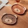 Holzbär Kleiner Teller Serviertabletts Ebenholz/Schwarzwalnuss Schmuckaufbewahrungstablett Dessert Trockenfrüchte Snack Lebensmittel Präsentation Schalen Tabletts