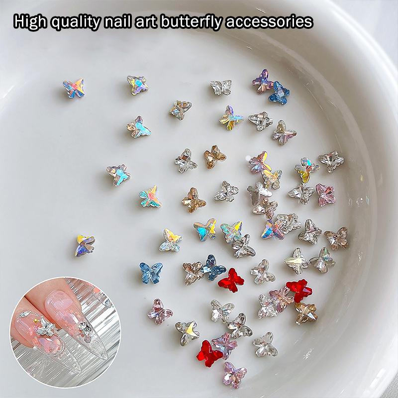 3D Butterfly Super Flash Bottom Aurora Diamond 3D Nail Decoration Nail Accessories