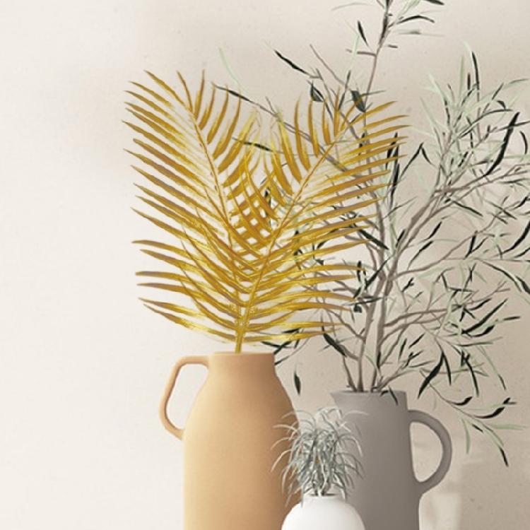 10Pieces Realistic Artificial Leaf Golden Leaf Simulation Leaf For Chinese New Year Wedding Decoration Vase Arrangements