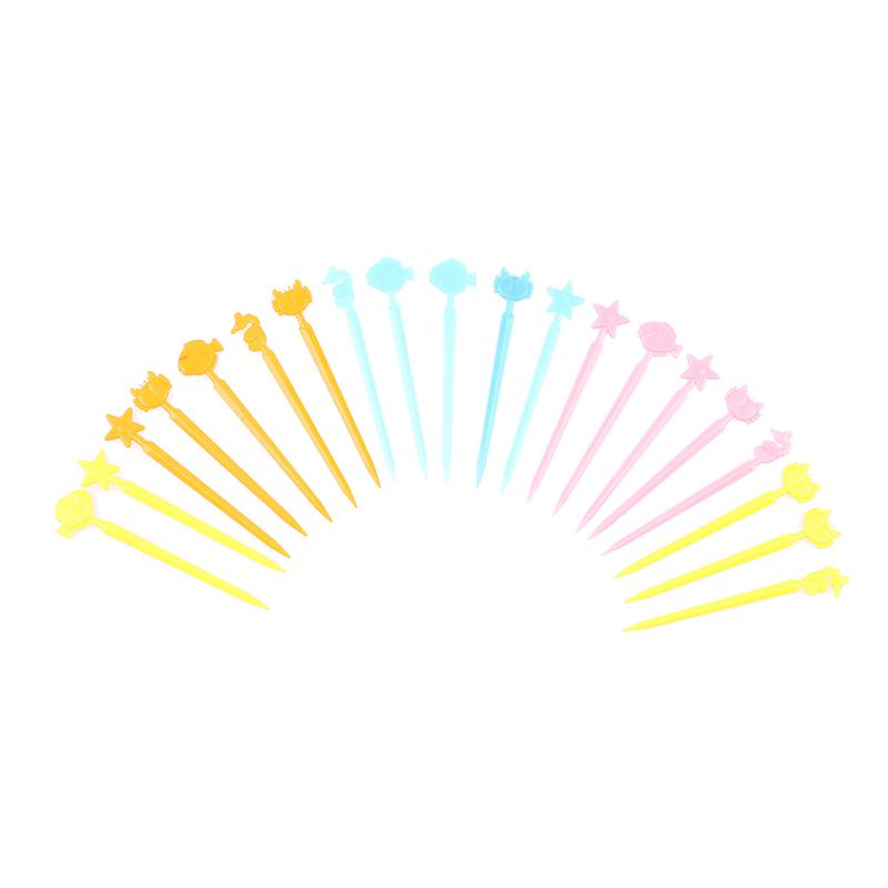 6-20pcs Animal Fruit Fork Mini Cartoon Children Snack Cake Dessert Food Fruit Pick Toothpick Bento Lunches Party Decoration