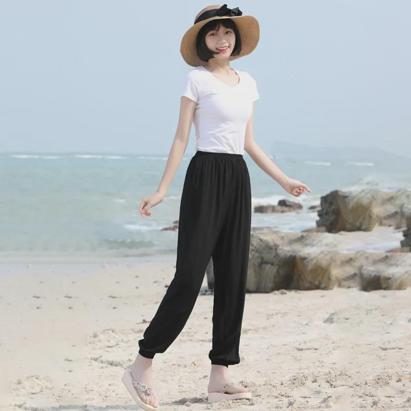 Pantaloni Harem Bohemien in Cotone da Donna - Estivi da Spiaggia & Anti-Zanzare Stile Etnico Lanterna