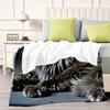 Maine Coon Cat Blanket Realistic Feline Portrait Soft Fleece Throw Pet Lover Gift Home Decor Animal Print Cozy Bedding For Cat