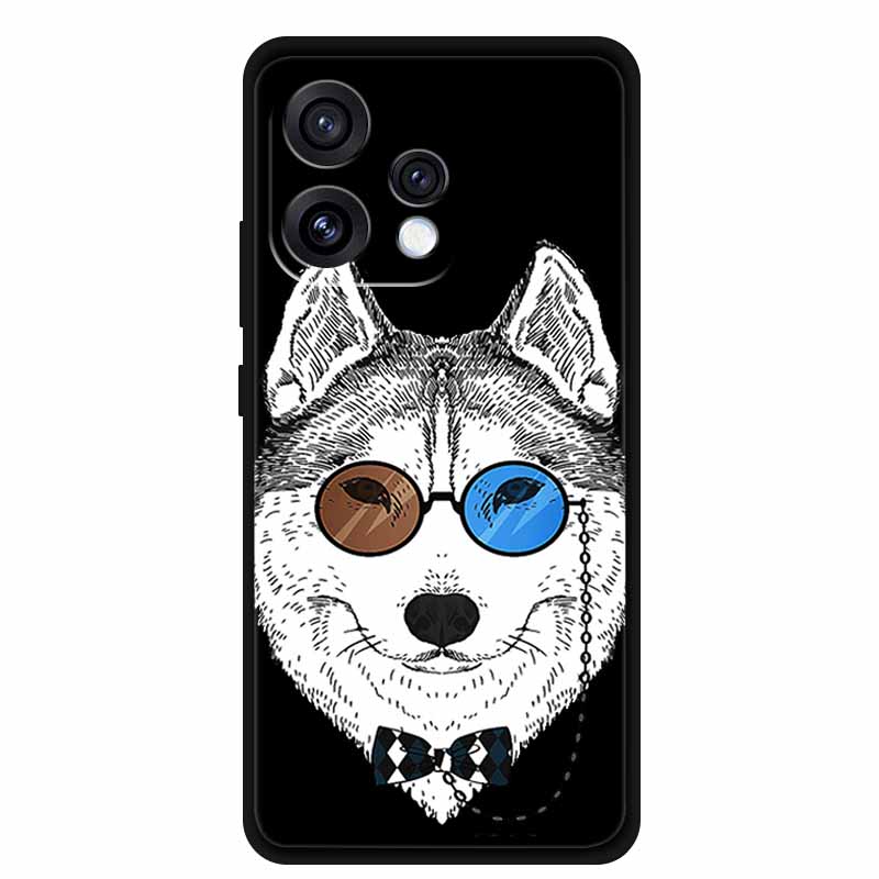 For Oppo Reno15 5G Case Flower Black Silicone Soft Protective Back Covers For Oppo Reno 15C 2025 Phone Case Coque Cartoon Shells
