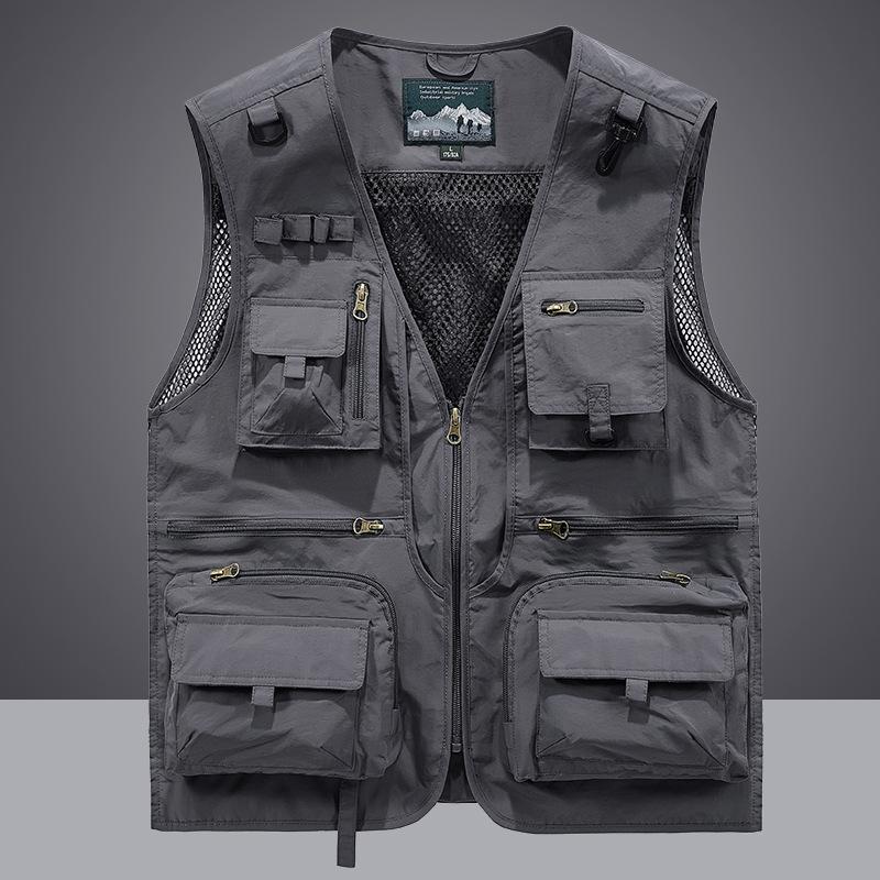 Spring and Autumn Men Vest Men's Leisure Outdoor Multi-pocket Fishing Vest