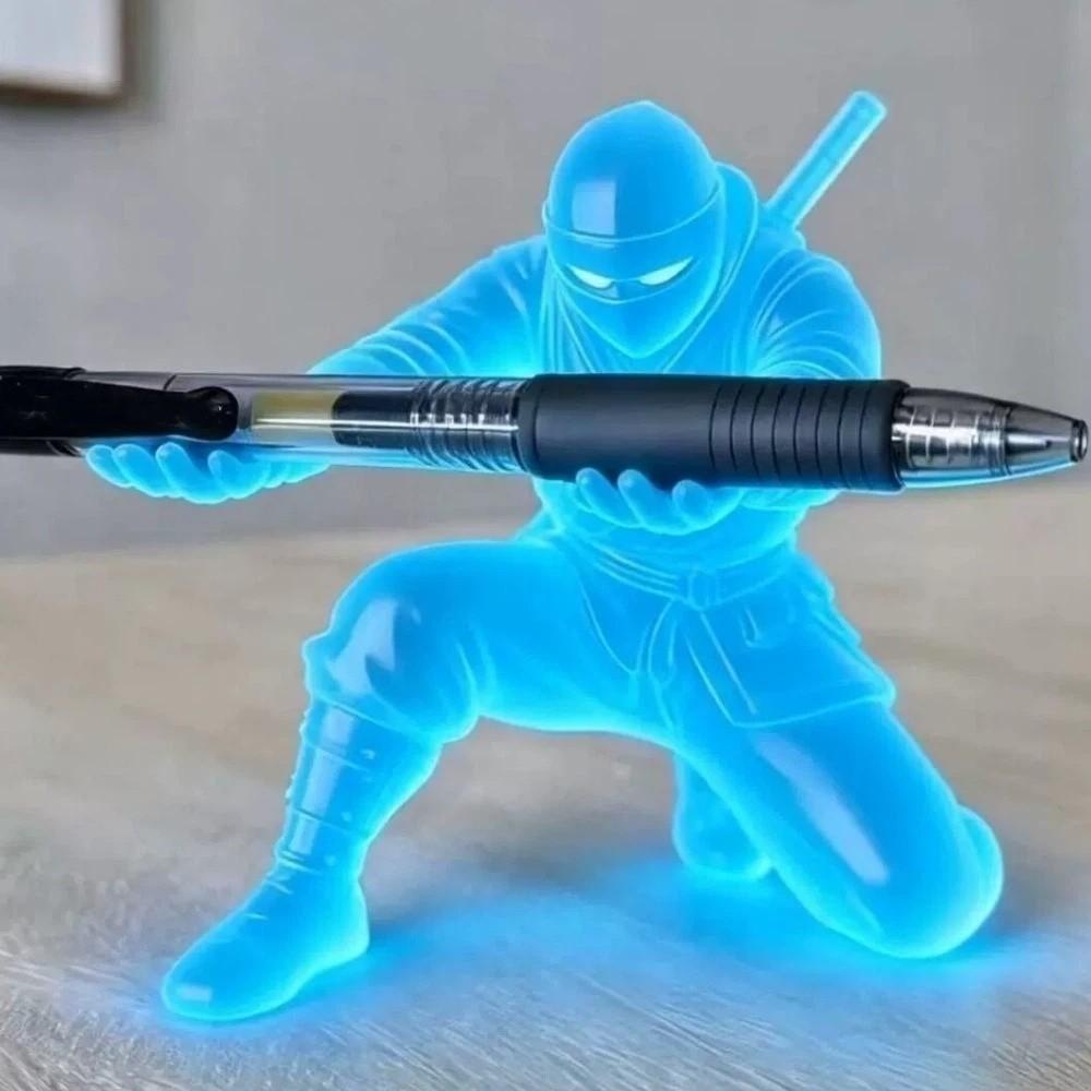 Ninja Character Luminous Ninja Pen Holder Multi-Functional Desk Ninja Ornament Pencil Rack Gift