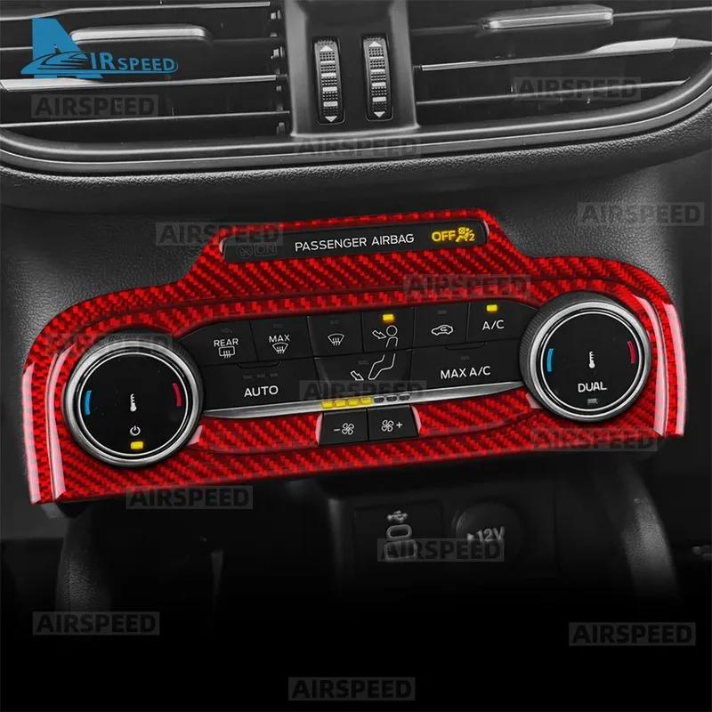 Real Soft Carbon Fiber Trim Sticker LHD For Ford Focus/Focus ST 2024 2025 Car Central Control AC Frame