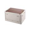 Camping Storage Box with Side-Opening Wooden Lid