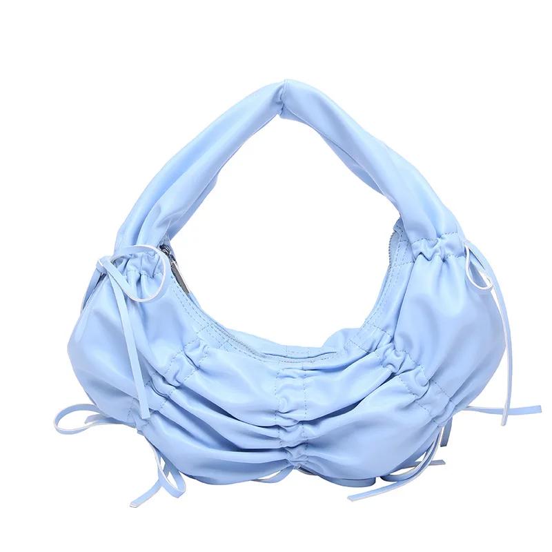 Sac à main pour femme nœud en demi-lune Sacs plissés Nuage Boulette pour femme Sac d'épaule Croissant Sac de créateur Pochette Croissant