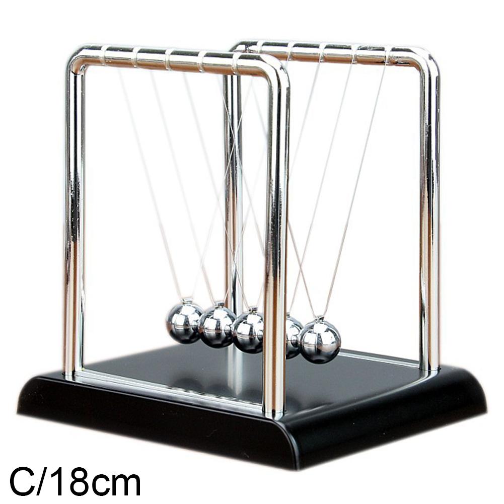 9/14/18cm Alloy Square Newton Cradle Perpetual Motion Collision Balls Stress Relief Toy Creative Desktop Ornament Student Gift