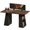 Desk with 4 Open Shelves, Industrial Design, 140 Cm, Brown-Black