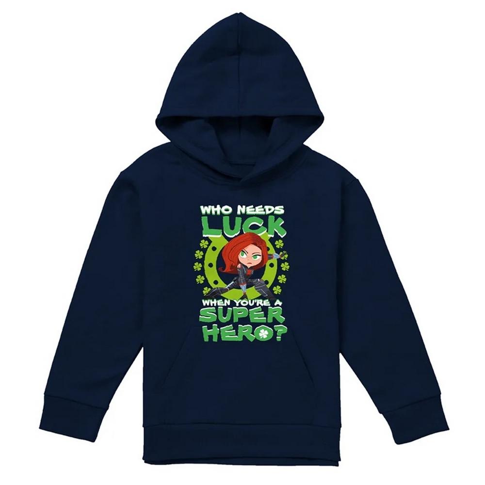 Black Widow Kinder St. Patrick's Day Glücks-Superheld Pullover Hoodie