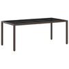 Outdoor Table Set 7 Pcs Poly Rattan