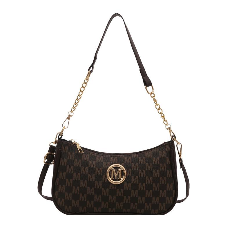 French Retro Underarm Bag Women's 2025 New Letter-printed Oblique Span Small Square Bag Chain Single Shoulder Portable Women's Bag