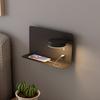 Bedside LED Wall Lamp With Shelf Bedroom USB Charging Interface Adjustable With Switch Storage Bracket 12W Wall Sconce Light
