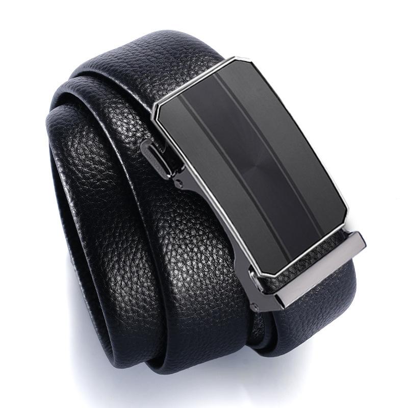 Automatic Buckle Belt for Men's Head Layer Cowhide Belt for Men's Suit Belt Casual Business Belt