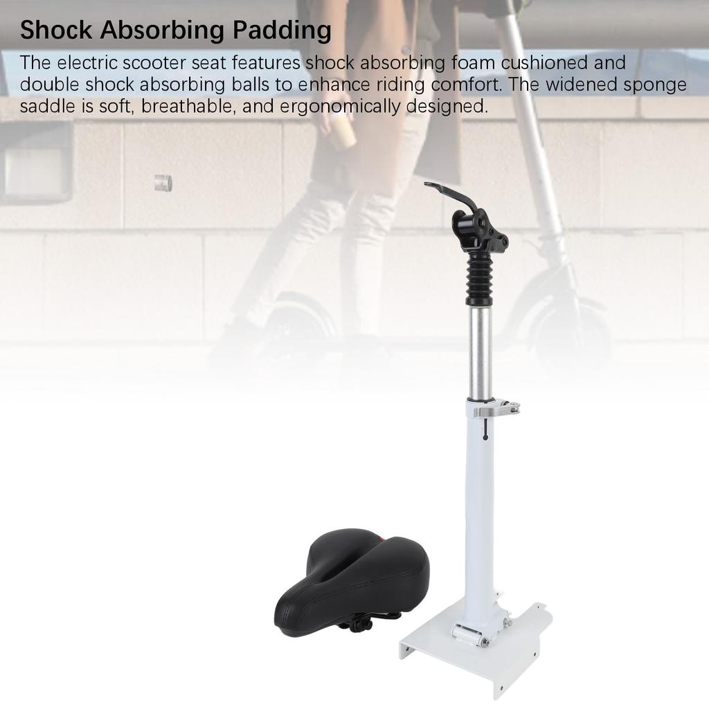 Electric Scooter Seat Saddle Foldable Adjustable Height Aluminium Alloy Shock Absorbing Foam Scooter Seat for 365 1S Lite