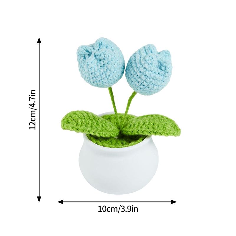 Pig Crochet Flower Decorative Flower Potted Kawaii Knitted Pot Flower Wedding Party Room Decor Potted Kawaii Knitted Pot Pig