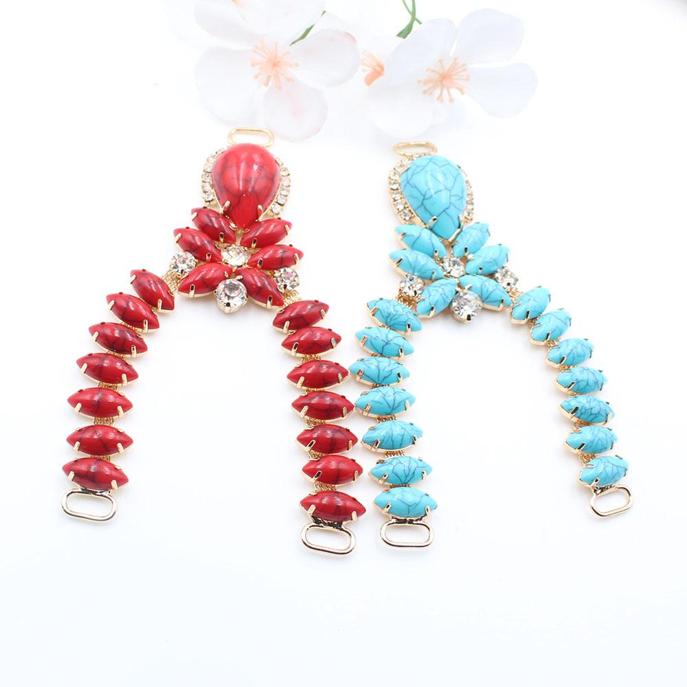 New 1pcs Collar Buckle Crystal Chain DIY Clothing Sewing Accessories Bikini Connector Buckle Fashion Beach flip flops Chain