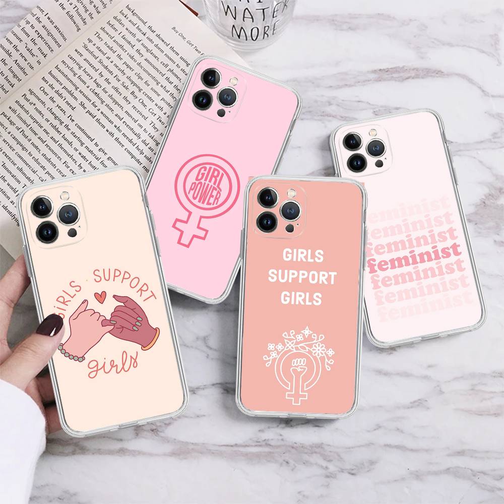 Feminist Feminism Aesthetics Girl For iPhone 17 16 15 14 13 12 Mini 11 Pro Max Transparent Case