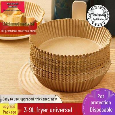 Plato de Papel Desechable a Prueba de Aceite para Freidora de Aire – Recubierto de Silicona, Grado Alimenticio, Espesado