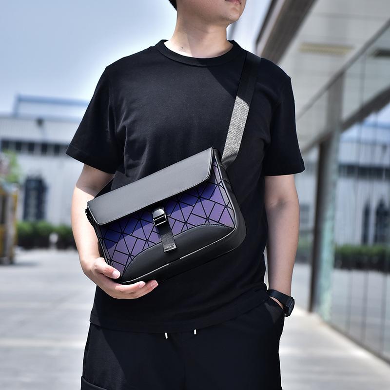 Diamond Crossbody Bag Design Sense Fashion Trend Small Bag Men's Bag Small Square Bag Korean Style Shoulder Bag Personality