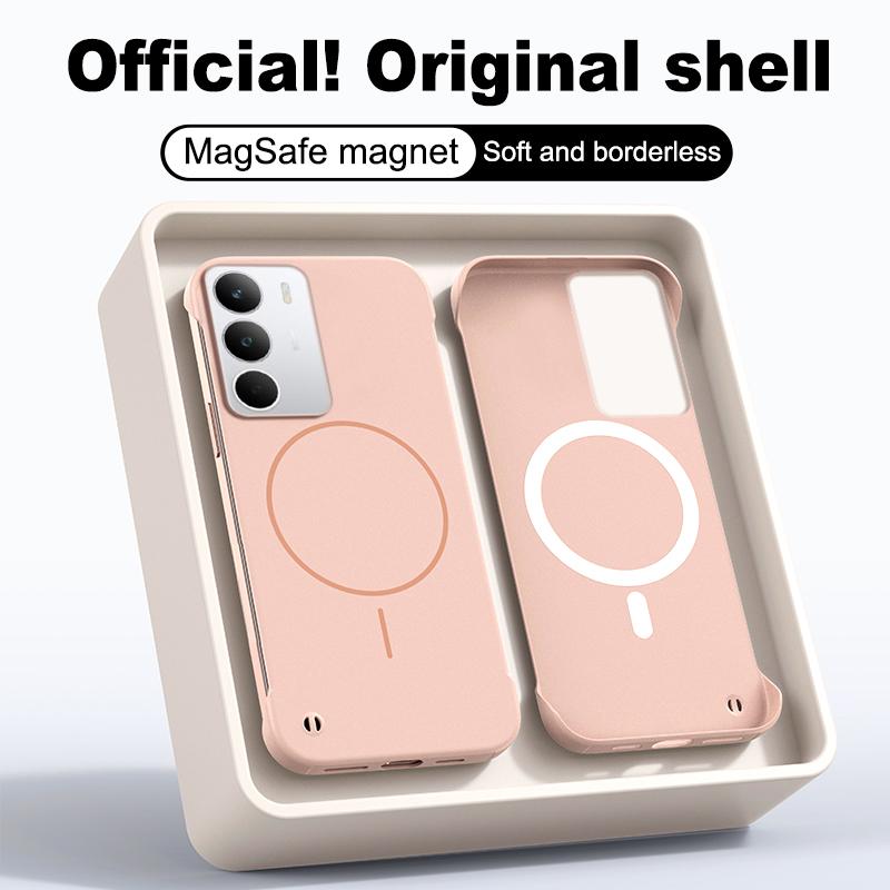 Pro Magsafe Bezrámový kryt na telefon Pro OPPO Realme C71 Ultra tenký Bezrámový Pevný PC Magnetický Matný kryt Pro Realme C71 Nárazník