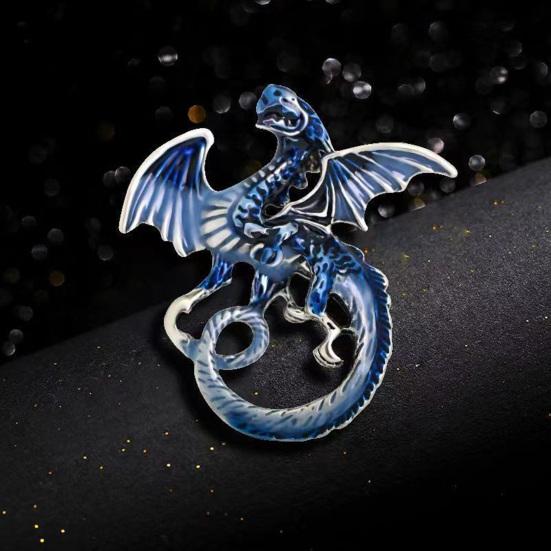 Winged Dragon Brooch Retro Colorful Dragon Brooch Pin Decorative Alloy Lapel Pin Clothes Accessory for Backpack Hats Jackets Decoration