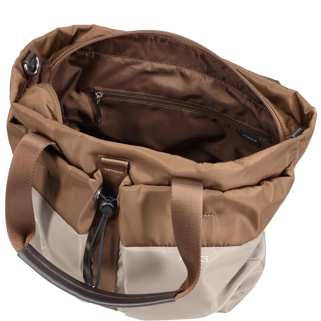 Isaac Drawstring Tote Bag, Combination Color 2-Way Tote, Black (10)