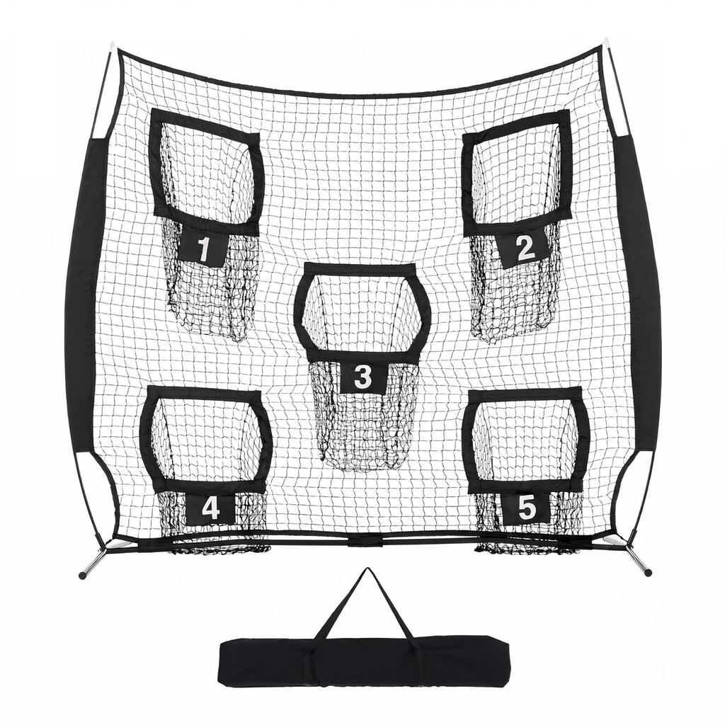Quick Assembly Sports Training Net Five Target Layout for Baseball Softball