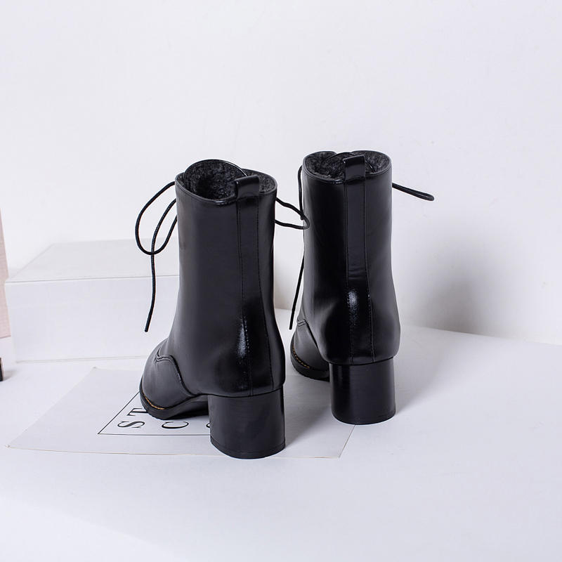 Women's High-heeled Short Boots Autumn and Winter Comfortable Versatile Thick-heeled Large-size Casual Short Boots