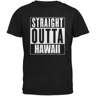 Straight Outta Hawaii Black Adult T Shirt