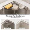 Sink Drying Rack 201 Stainless Steel Rustproof Triangle Kitchen Storage Organizer Corner Drain Basket for Utensils