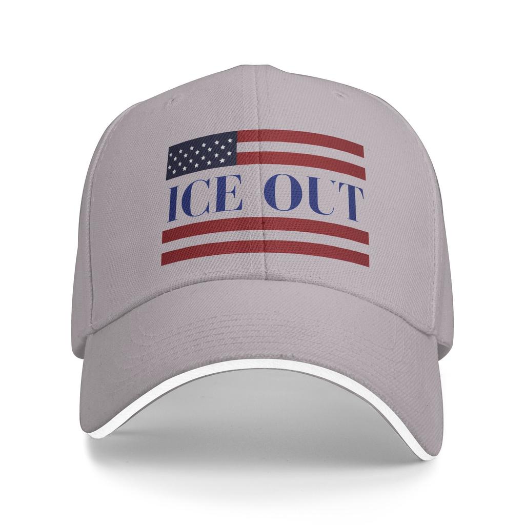 Ice Out US Flag Print Baseball Cap Fashion Hip Hop Hats Summer Women Men Kpop Rock Baseball Caps