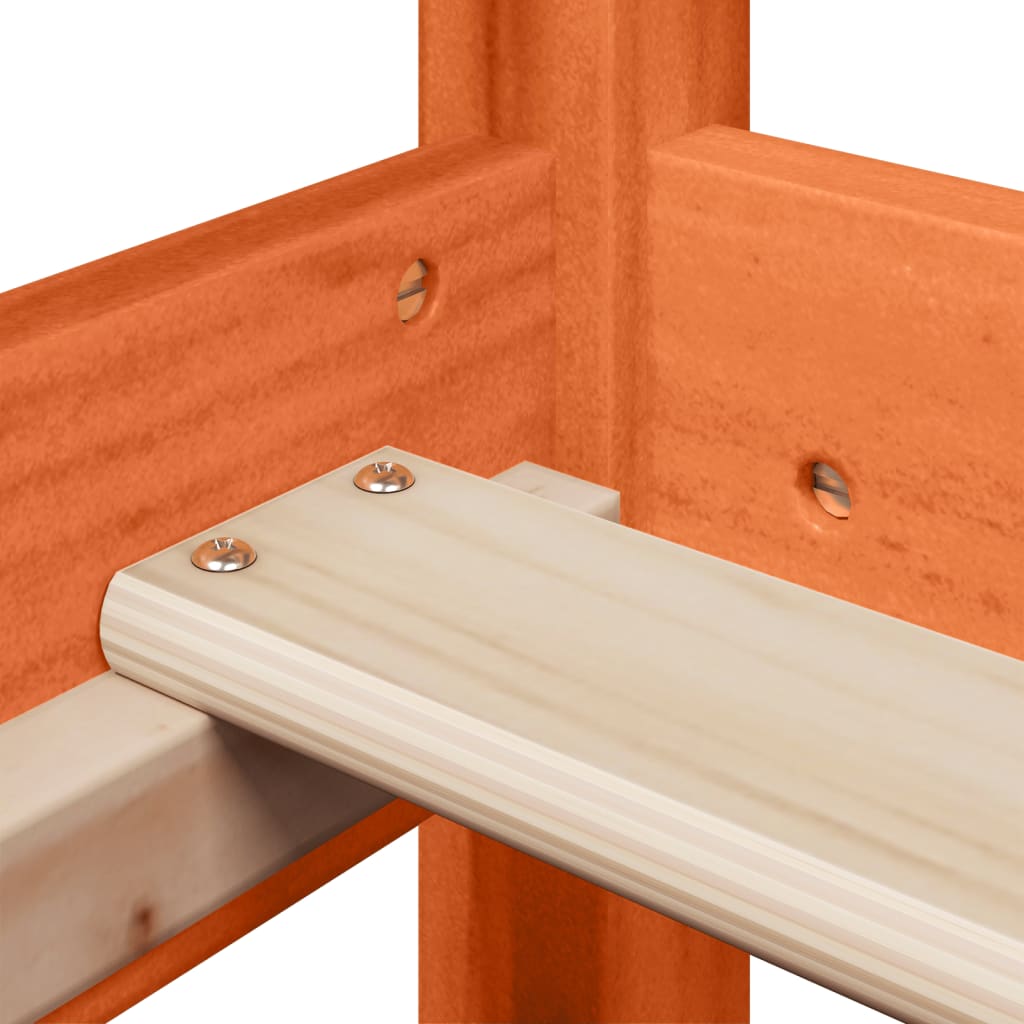Solid Wood Bed and Bench with Roof Orange 100x200 Cm Pine Wood