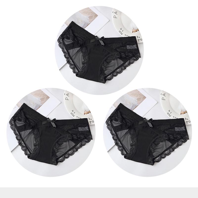 

Женские сексуальные трусики из прозрачной сетки, дышащие трусы, нижнее белье, трусики с низкой талией и цветочным принтом для девушек, 3 шт./комплект M