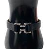 Used HERMESbracelet black/Silver leather mens