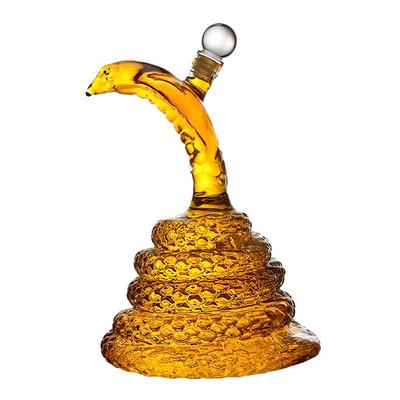 500Ml Liquor Bottles Snake Shaped Clear Whiskey Wine Decanter High Borosilicate Glass Zodiac Animal Wine Pot Craft Gift Decort