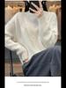 2024 Women's 100% Wool Half-High Collar Twist Sweater - Thick, Solid Color, Loose Fit, Slim Knit