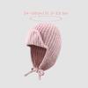 Winter Knitted Trapper Hat for Women Warm Wool Ear Protection Beanie with Earflap Solid Color Crochet Russian Bomber Hats