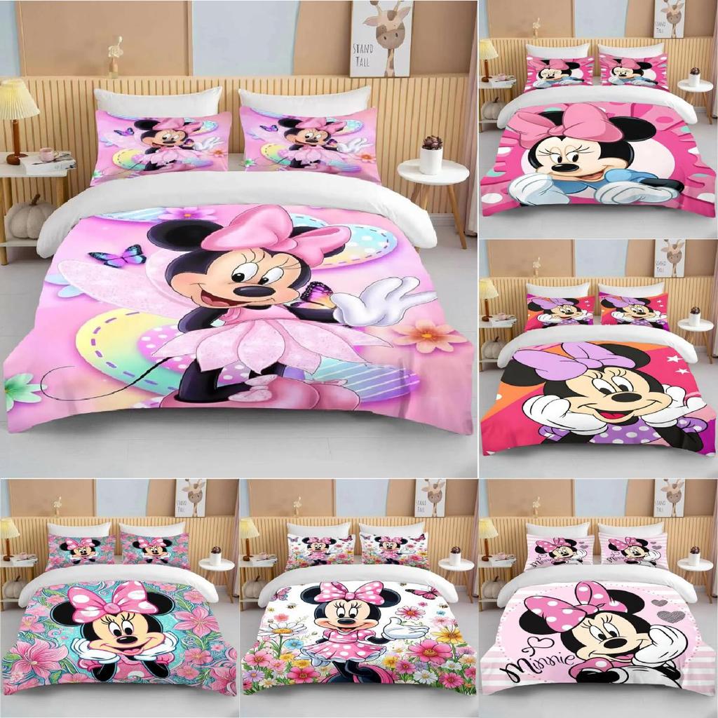 Minnie Bedding Mouse Sets Soft Cover Bed Duvet Pillow Case Decoration Bedroom