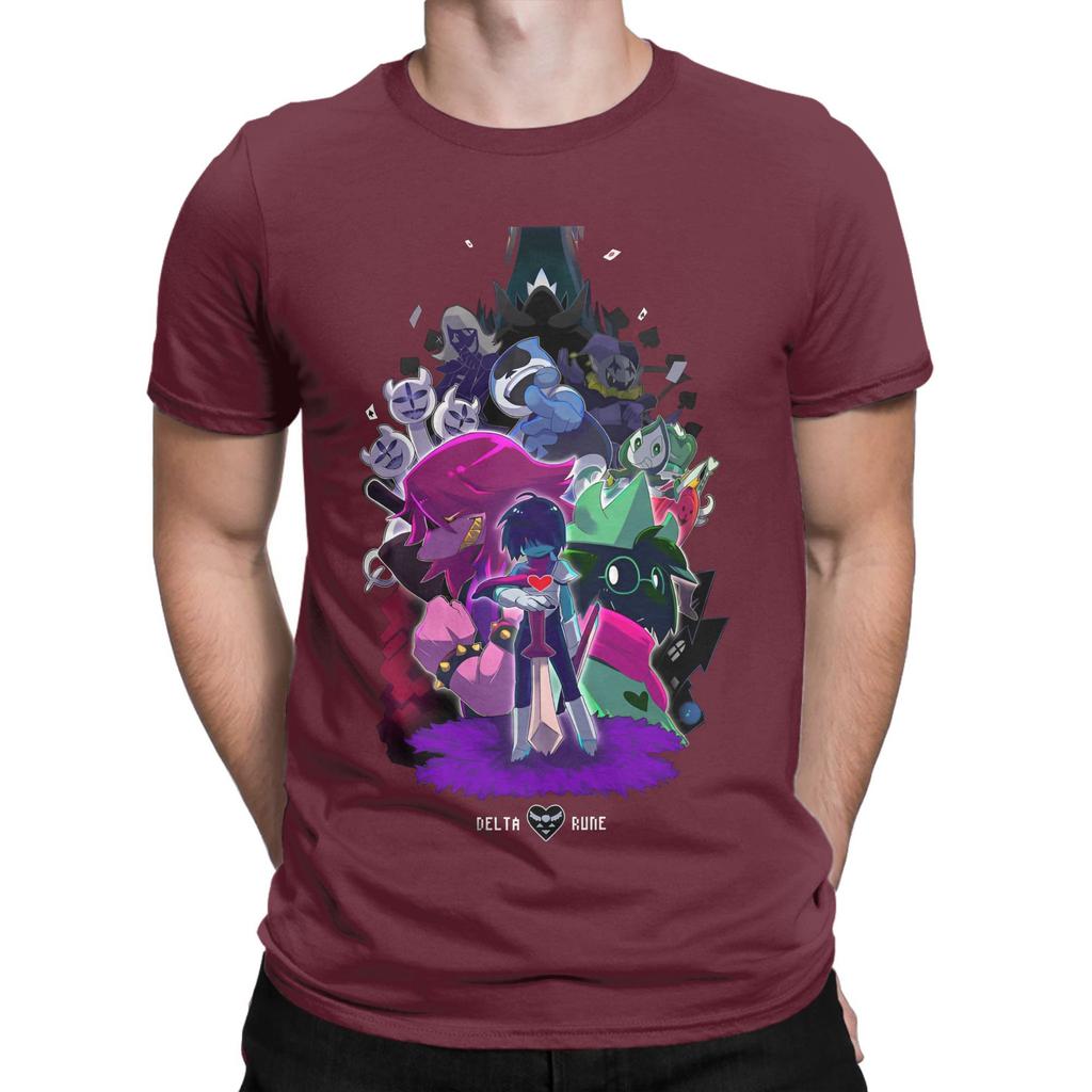 Men Deltarune Cartoon Funny T Shirts  100 Cotton Clothing Cool Short Sleeve O Neck Tees Big Size TShirt