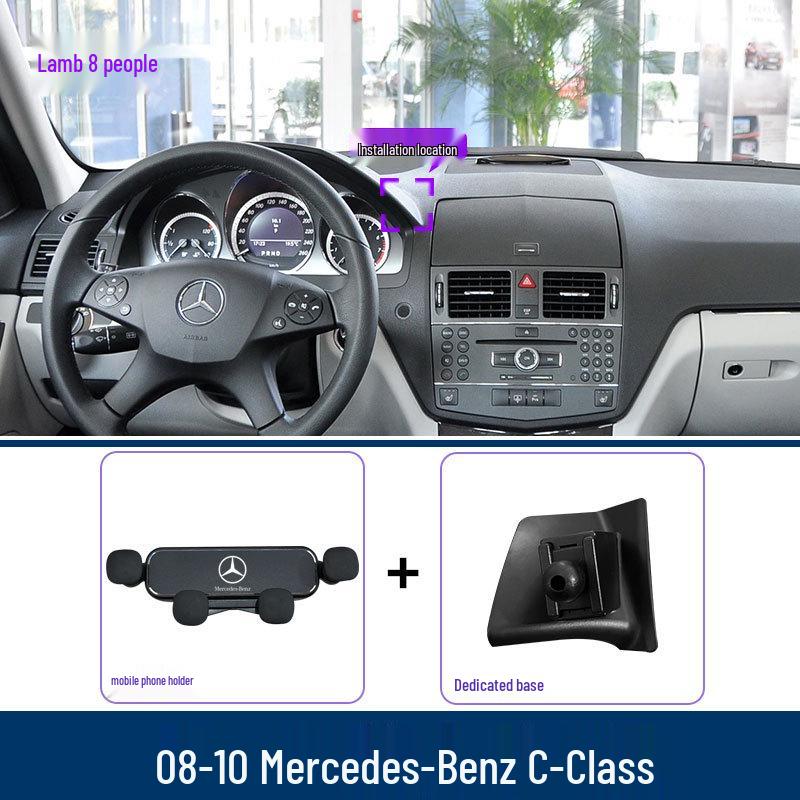 Uchwyt na telefon i uchwyt samochodowy do kratki wentylacyjnej dla Mercedes-Benz Klasy C 2008-2023 (C260L, C200L)