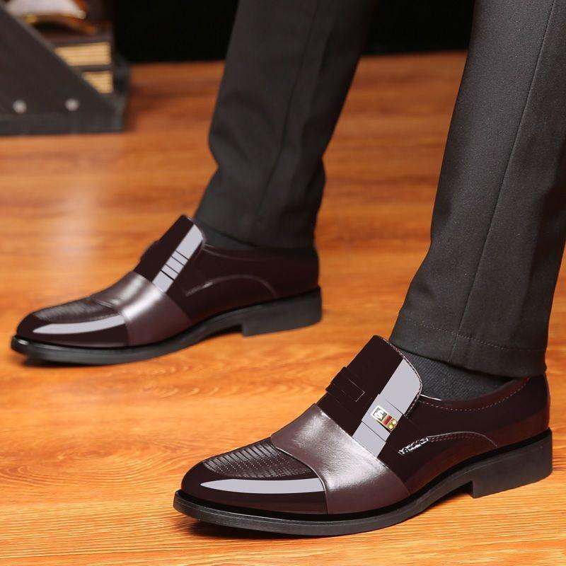 Leather shoes men's business casual shoes non-slip British men's shoes breathable work men's work shoes