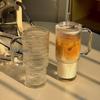 Qiwei Large Capacity Glass Straw Cup with Handle and Lid