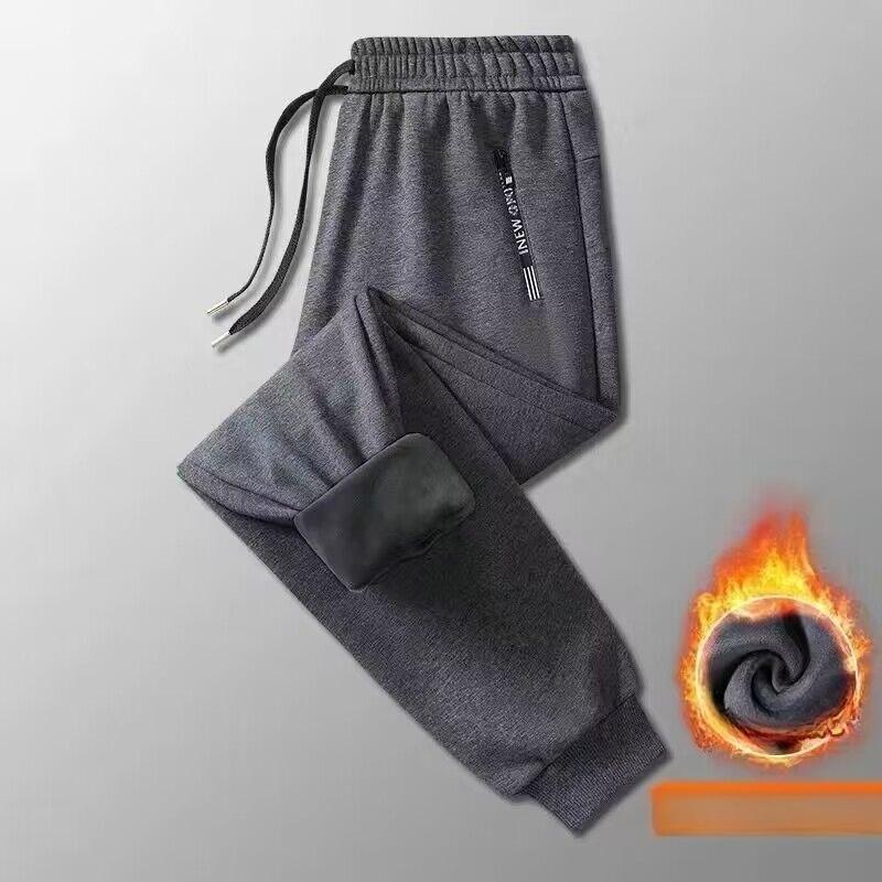 

Autumn Winter Fleece Lined Thickened Work-Appropriate Sports Casual Pants for Men Plus Size 5XL
