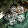 6 Stück/Set Transparente Weihnachts-Schneekugeln Anhänger Elch/Haus Acryl Weihnachtsbaumkugel Ornament 6cm Malerei Weihnachtsbaumdekoration