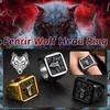 Big Signet Rings for Man Norse Viking Runes Valknut Wolf Head Triquetra Onyx Agate Size 7-14 Jewelry Gift for Him