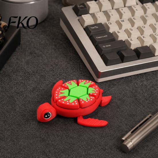 Verstellbare Pose Figur 3D-gedruckte Wassermelonen-Schildkröte Fidget Toy mit beweglichen Gelenken, Drückbare Schalenknöpfe Stress Einzigartiges Entlastungsspielzeug, Kreatives Tier